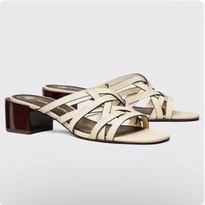 Tory Burch Basketweave Black Heel Sandal